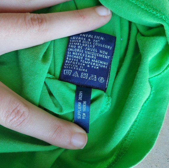 Ralph Lauren Sport Preppy Lime Green Pink Logo Vintage T-shirt Top - Picture 9 of 13
